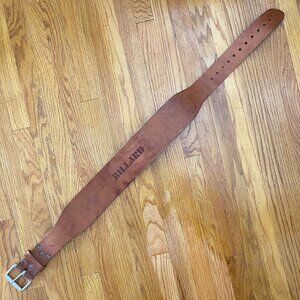 Vintage Billard Tan Leather Weightlifting Belt Men's Size Large Excellent Cond